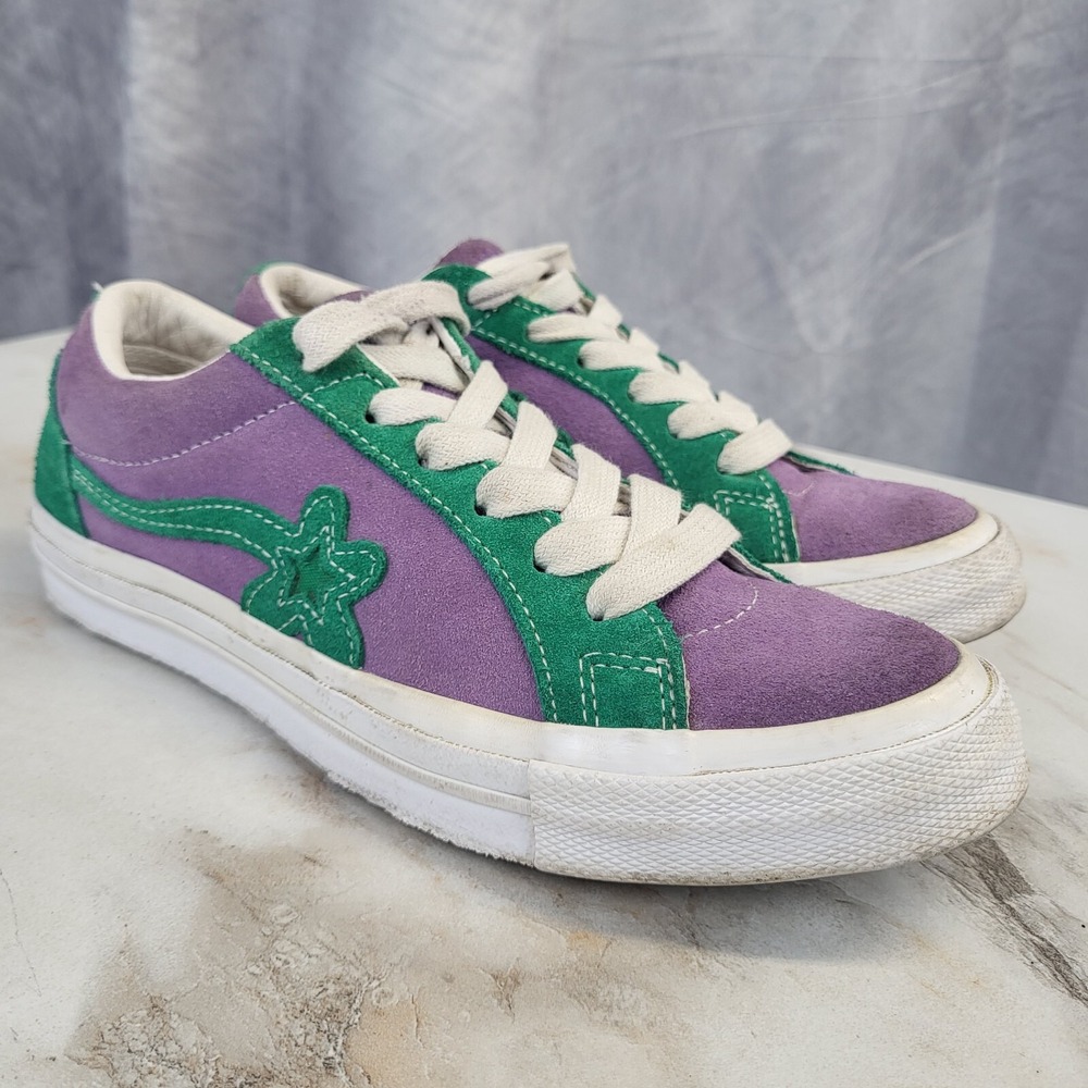 Converse X Golf Le Fleur Low Green/Purple Suede Sneakers Women's Size 7